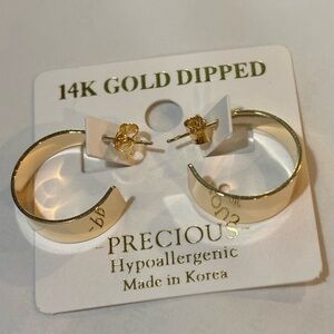 Precious 14k Gold Dipped Hoops NWT